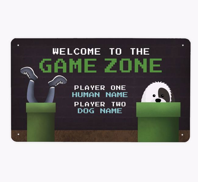 Game Zone: Personalised {breedFullName} Metal Sign